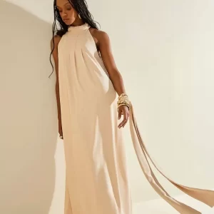 Vestido Solto Gola Alta Sem Manga Longo (cópia)